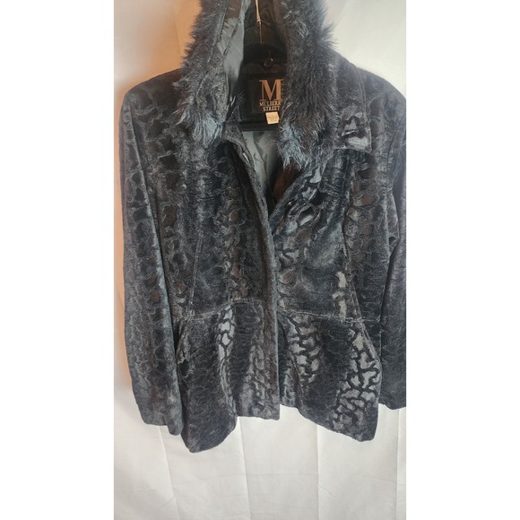 Mulberry Street Jackets & Blazers - Mulberry Street Vintage Faux Fur Jacket Black Russian Made Mobwife Coat Medium